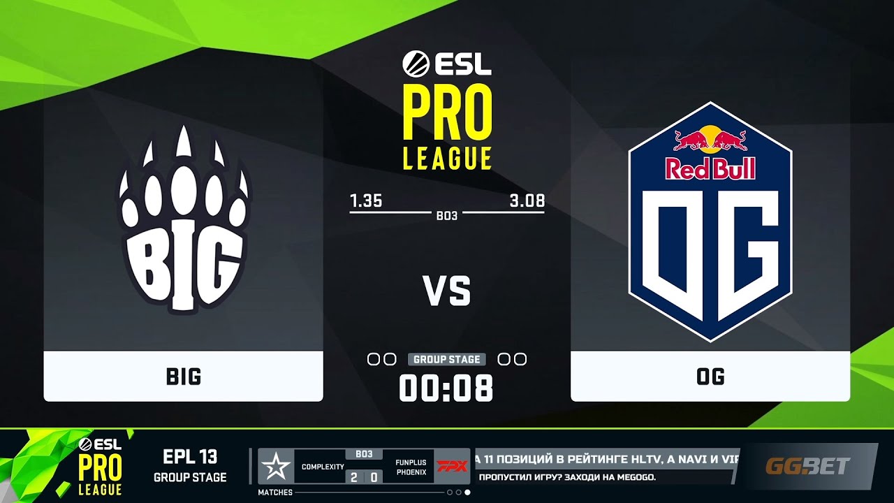 🔴  LIVE   BIG vs OG  BO3 Map 2-3 ESL Pro League Season 13