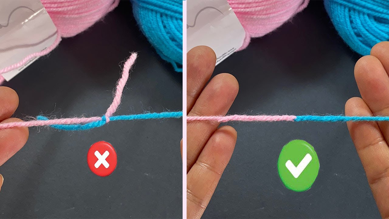 Invisible Knot to join Wool 👉100% Safe👈 A really good video for joining yarn | How to join 2 threads