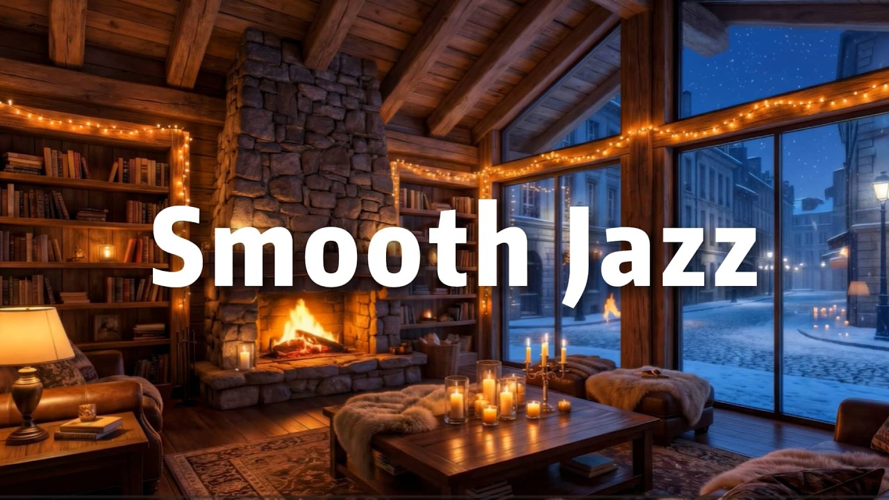 Cozy Winter Night 2026:❄️Relaxing Jazz & Fireplace Sounds for After Work Stress Relief