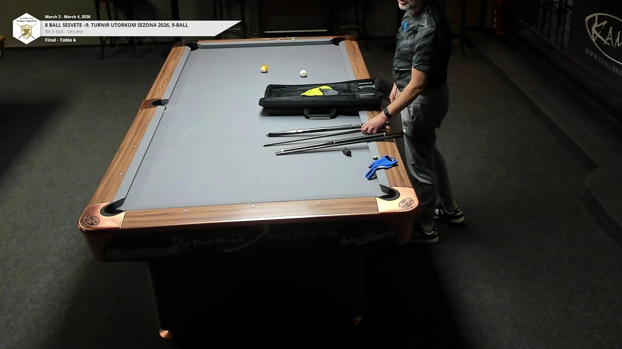 8 BALL SESVETE &ndash; 9. TURNIR UTORKOM sezona 2026, 9-BALL(stol 6)