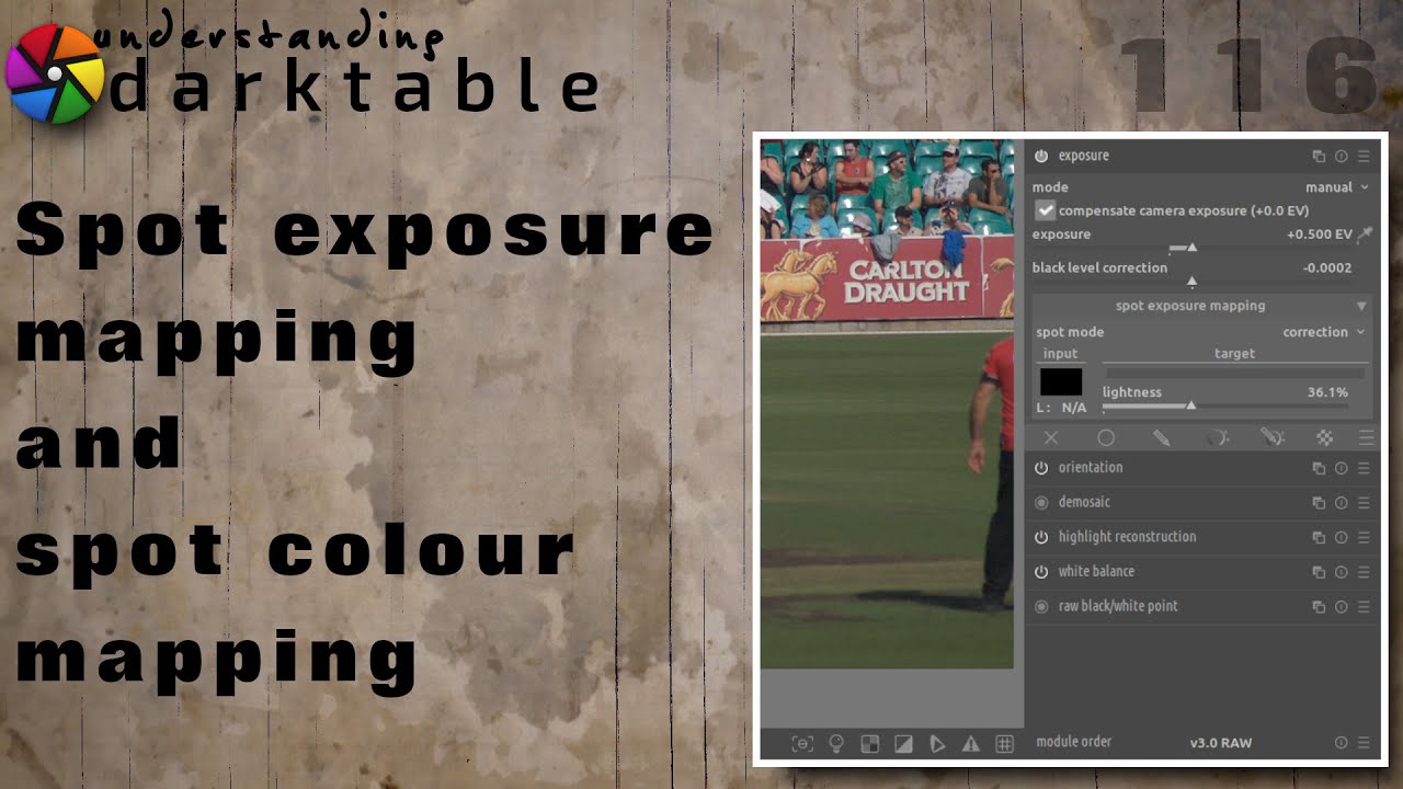 darktable ep 116 - Spot exposure mapping and spot colour mapping