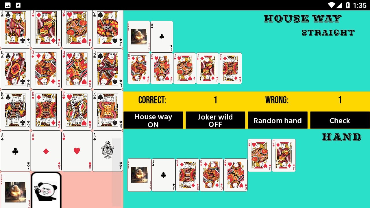 Pai Gow Poker(Double hand) house way practice