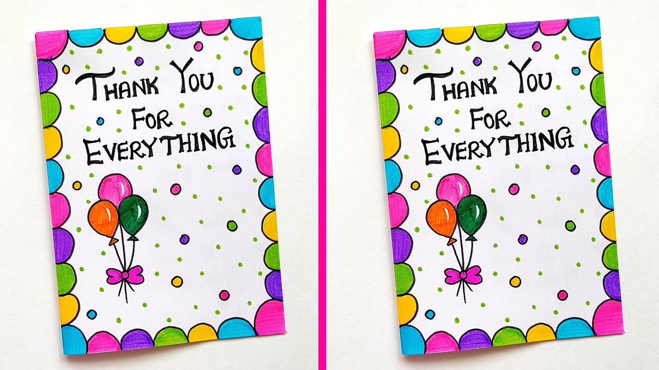 Thank you card from White Paper | Thank you Greeting Card | Handmade Thank you Card