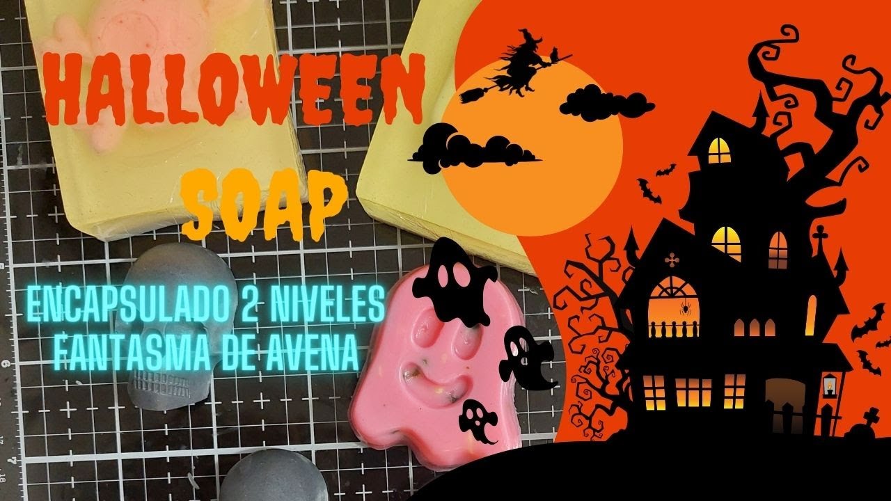 Clase completa gratuita jabón de Halloween encapsulado 2 niveles, fantasma de Avena