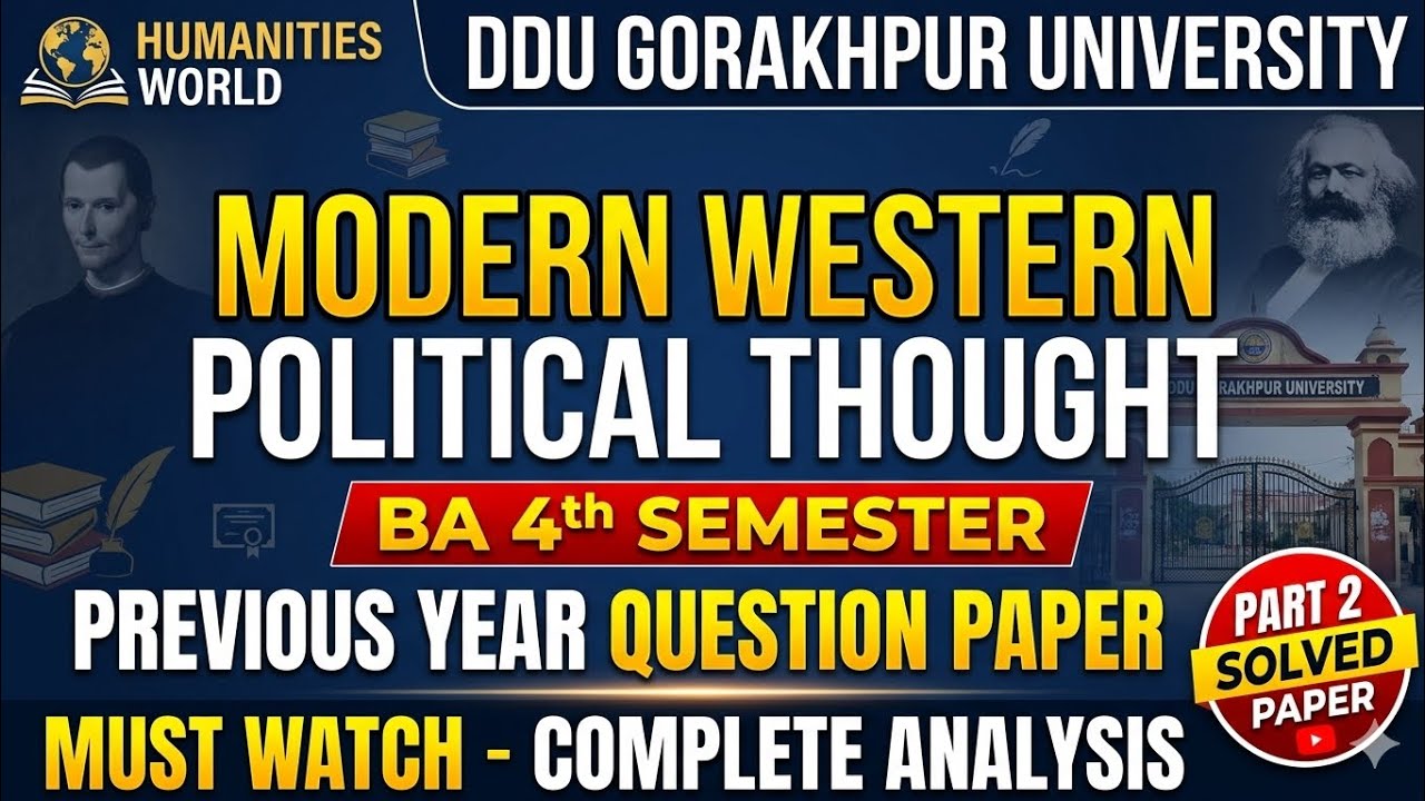 POL202F Modern Western Political Thought privious year question paper DDU GKP UNIVERSITY #ddu