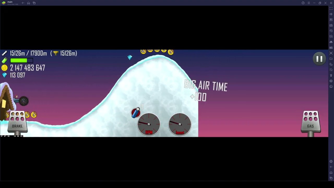 Hill Climb Racing. Garage Race Car on Northpole 96612 meters. (Bad score + Мало)