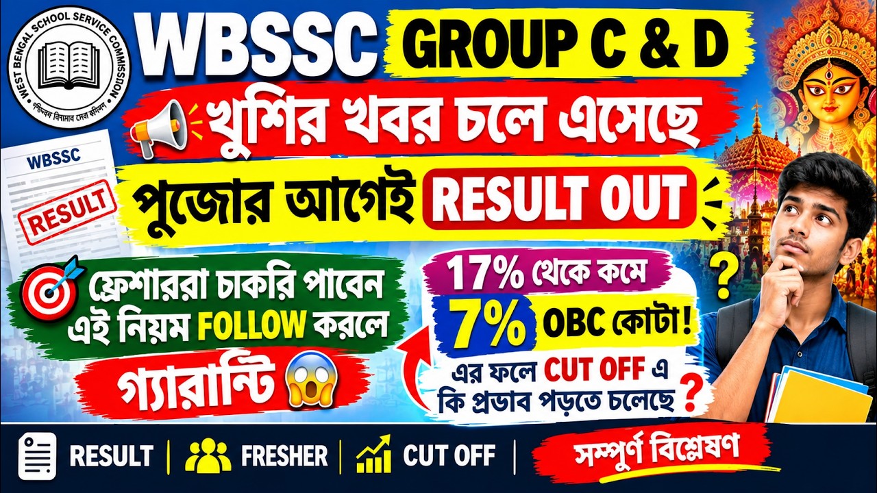  WBSSC Group C & D Result Update | OBC 7% Reservation & Experience Marks Analysis