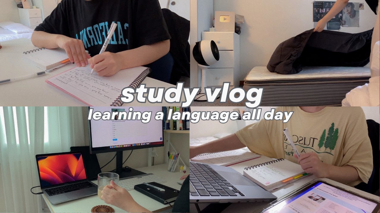 STUDY VLOG 📚 | learning a language all day to challenge myself | SunnyVlog 산니