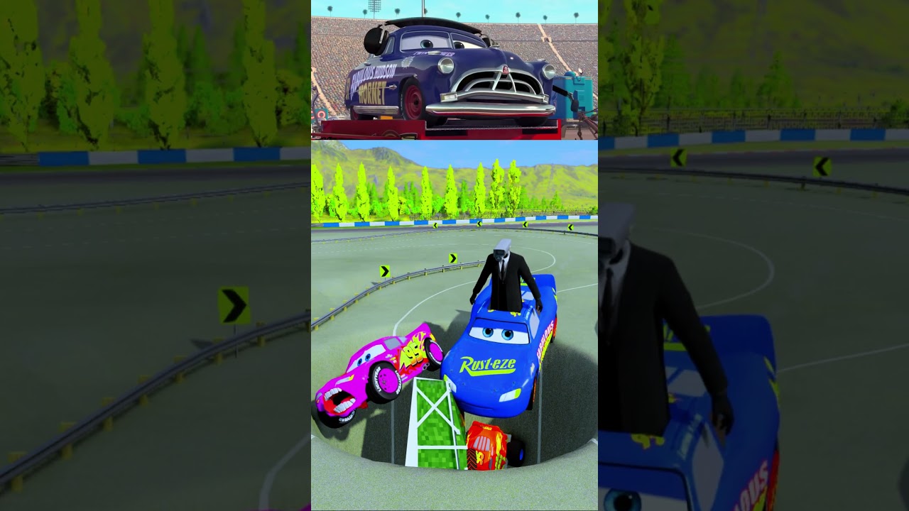 Lightning Monster McQueen Cars Vs Giant Deep Pit BeamNG.Drive
