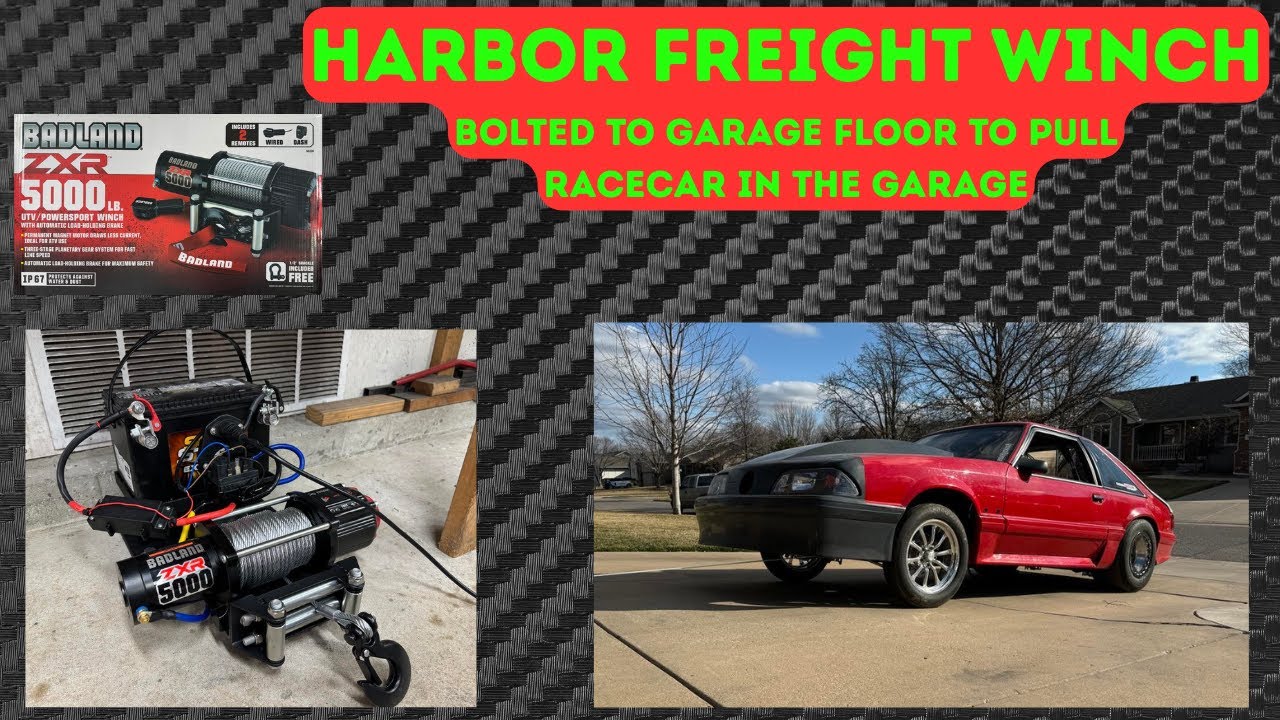 DIY.....HARBOR FREIGHT WINCH to pull my non-running car up the driveway into the garage