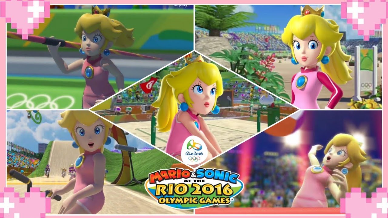🌸 Mario & Sonic at the Rio 2016 Olympic Games - All Events (Peach Gameplay) 💗