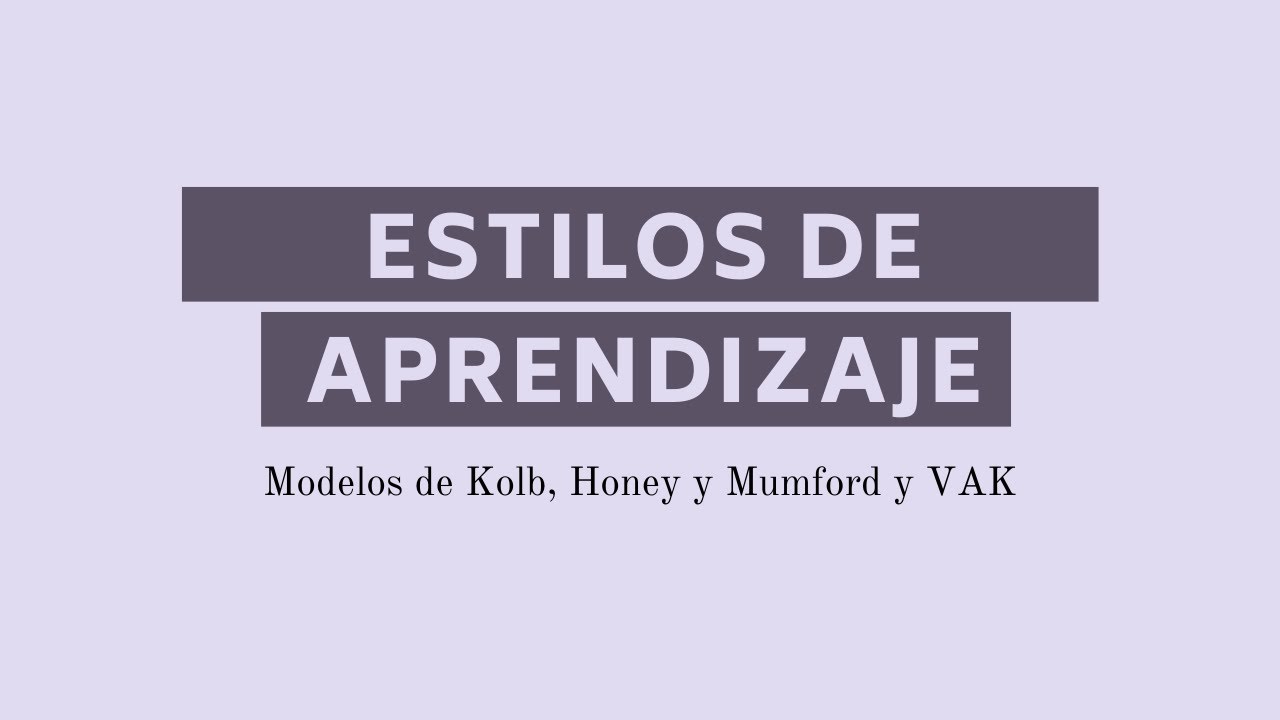 ESTILOS de APRENDIZAJE || Modelos de KOLB, HONEY y MUMFORD y Modelo VAK