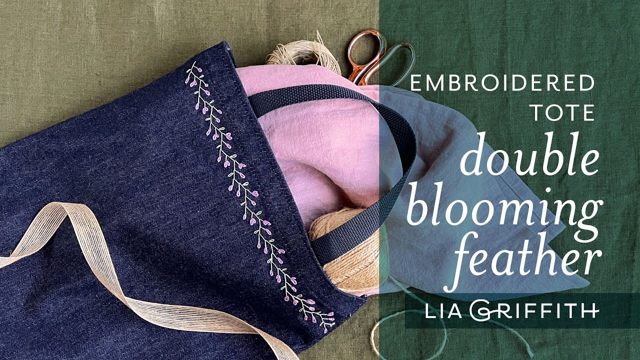 How to Make an Embroidered Tote with Double Blooming Feather