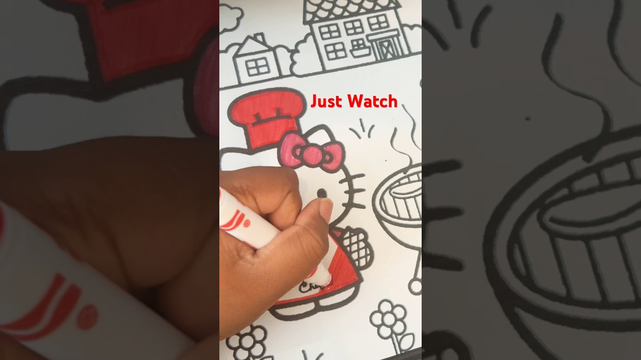 Watch me color HelloKitty and Relax. #calmdown #HelloKitty#Coloring #ColoringForKids#HelloKittyFan