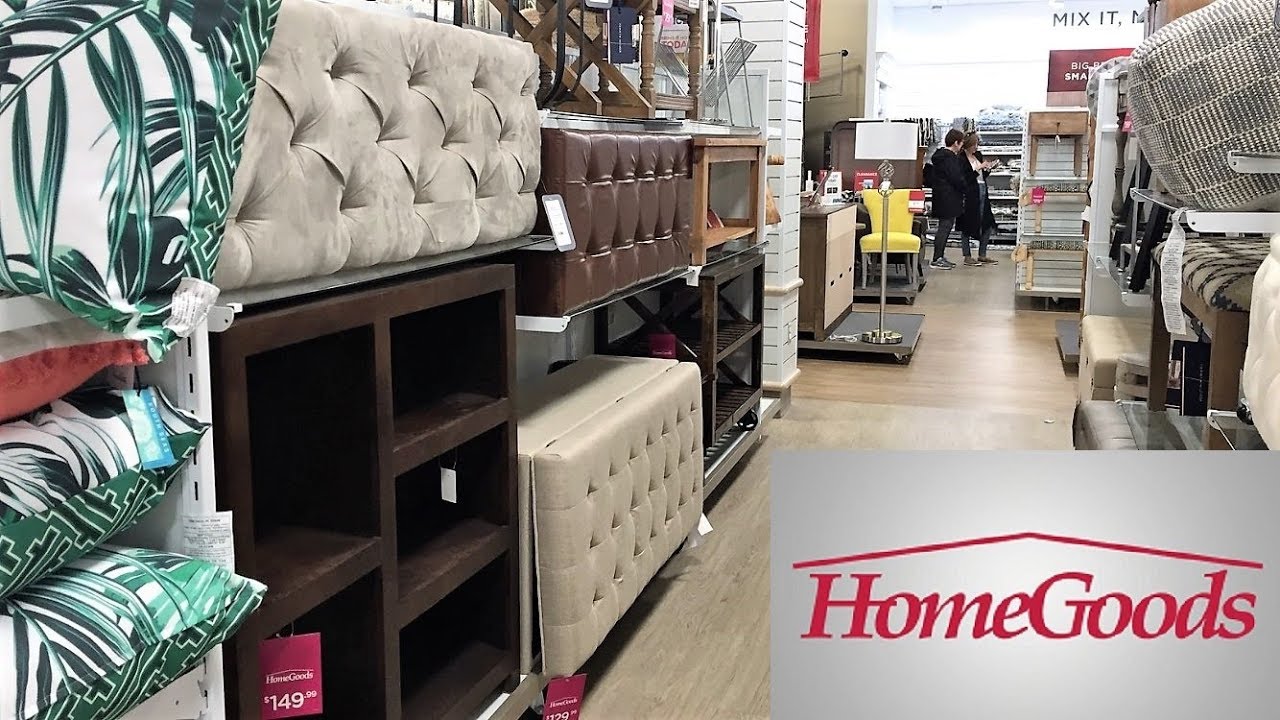 HOME GOODS OTTOMANS END TABLES CHAIRS FURNITURE - SHOP WITH ME SHOPPING STORE WALK THROUGH 4K