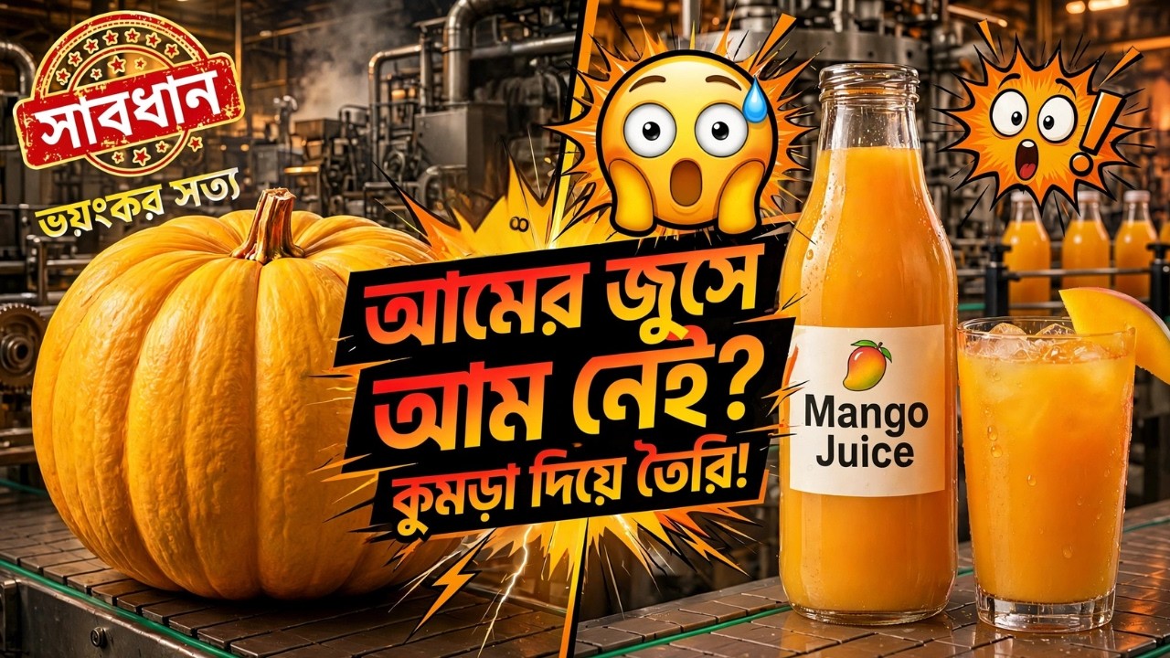 আম না কুমড়া ম্যাঙ্গো জুসের ভেতরের অজানা সত্য! 😲  Factory Uses Pumpkin Instead of Mango #অজানা_রহস্য