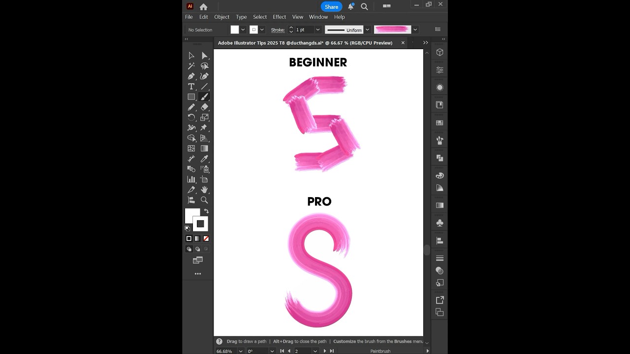 Adobe Illustrator 2025 - Tips to Create Watercolor Brush Like a PRO #ducthangds