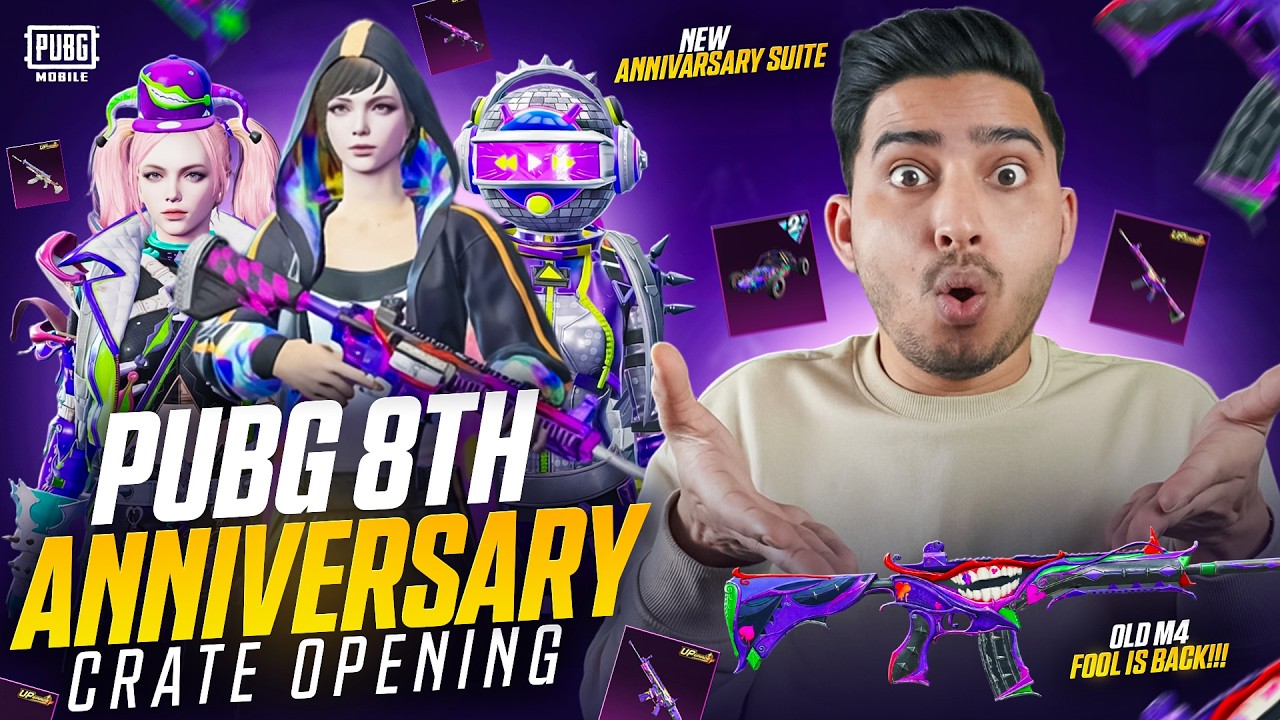 8,000UC🔥Pubg Mobile 8th Anniversary Crate opening | New Fool Skins Added | RTX GAMING