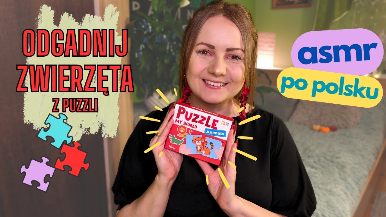 ASMR po polsku ODGADNIJ ZWIERZĘTA Z PUZZLI 🧩🤔(personal attention/guessing/soft and gentle whisper)