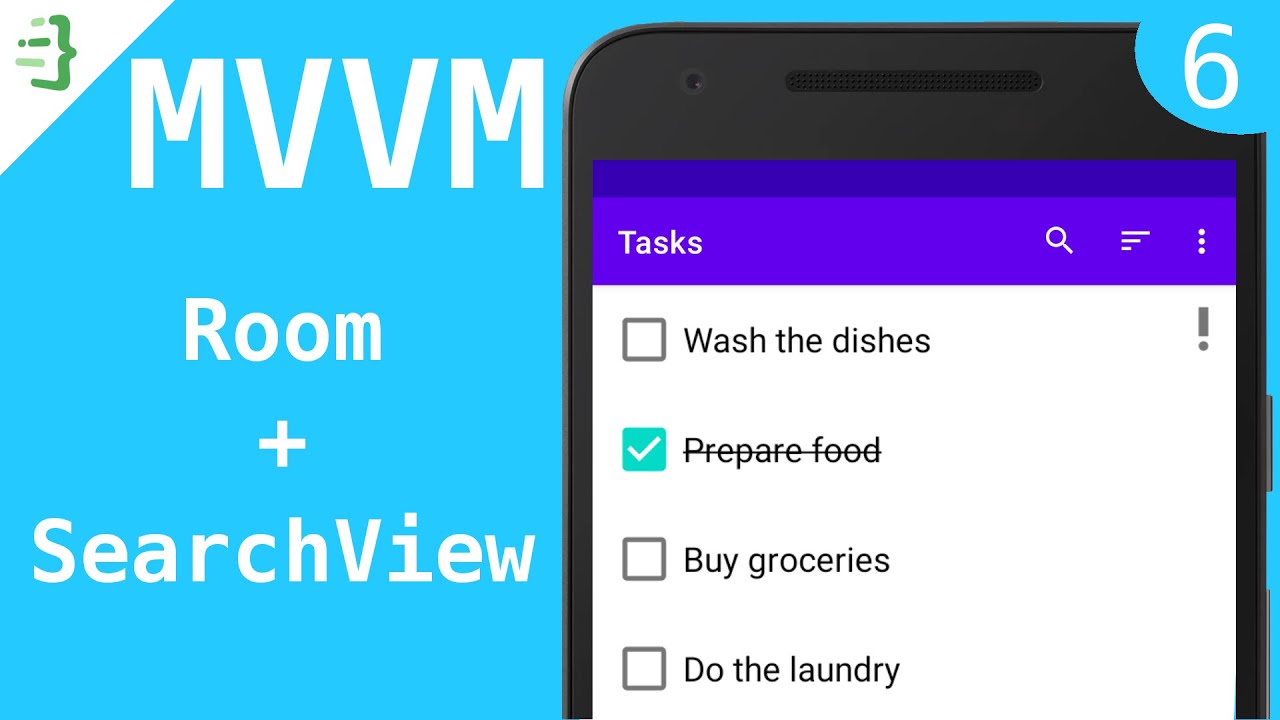 Room Search - MVVM To-Do List App with Flow and Architecture Components #6