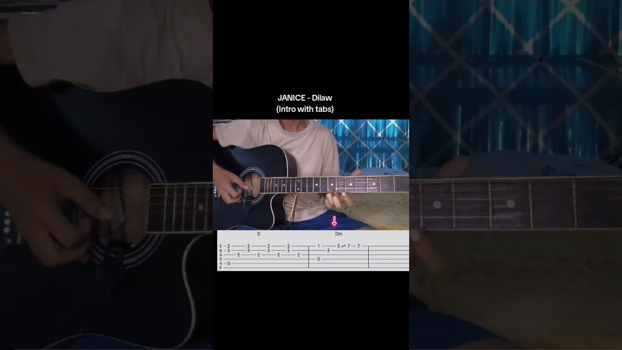JANICE - Dilaw (guitar intro with tabs) #guitartutorial #guitartabs #guitarintro #shorts