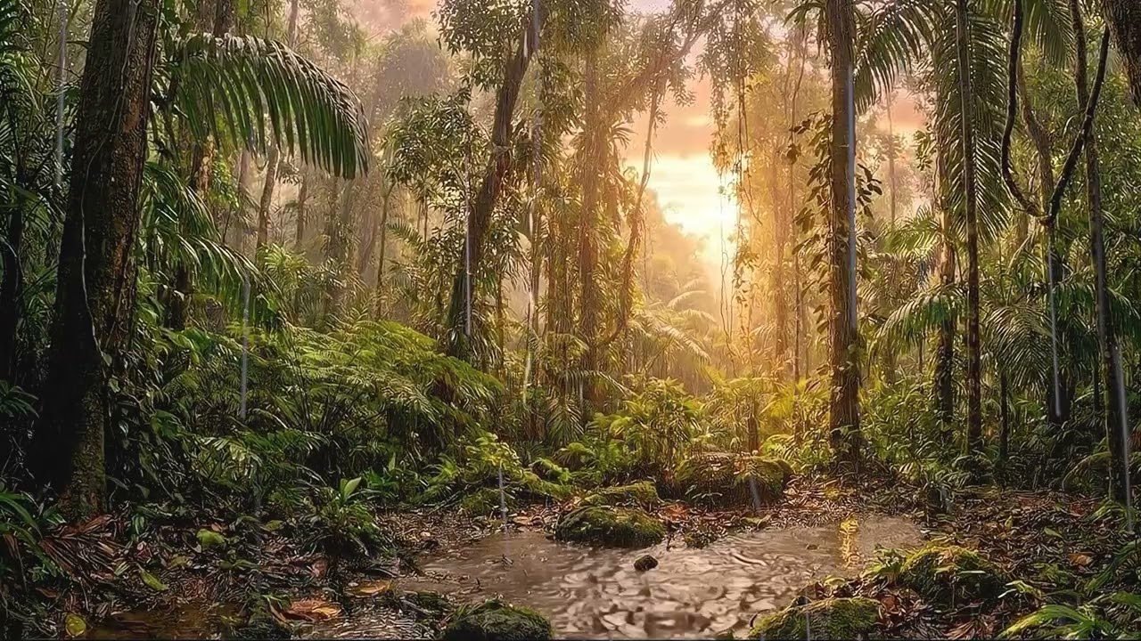 Southeast Asian Rainforest | Tropical Jungle Rain Sounds for Sleep, Focus & Relax | 4K (10 Hours)