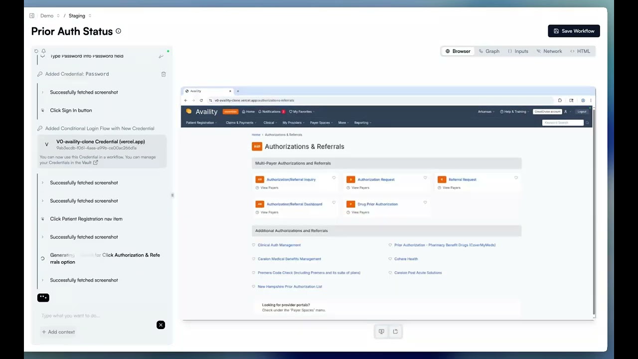Prior Auth Automation in Availity using HealOS AI