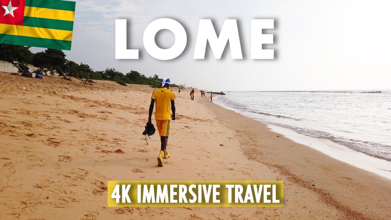 Lomé Togo Beach Life Walking Tour | Grand Bleu Plage  🇹🇬 4K
