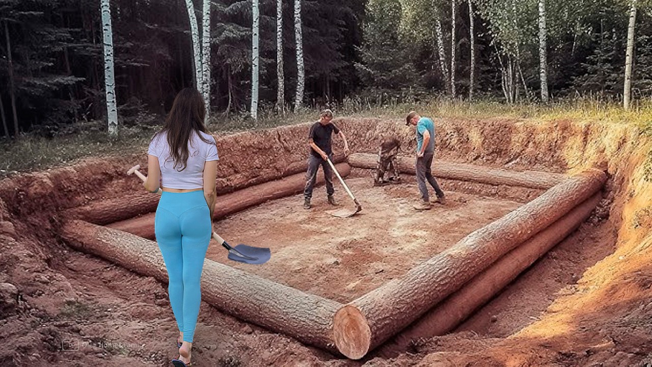 Построили Недорогой КРАСИВЫЙ ДОМ из Бревна за 1 год Своими Руками - Timelapse. От начала до конца