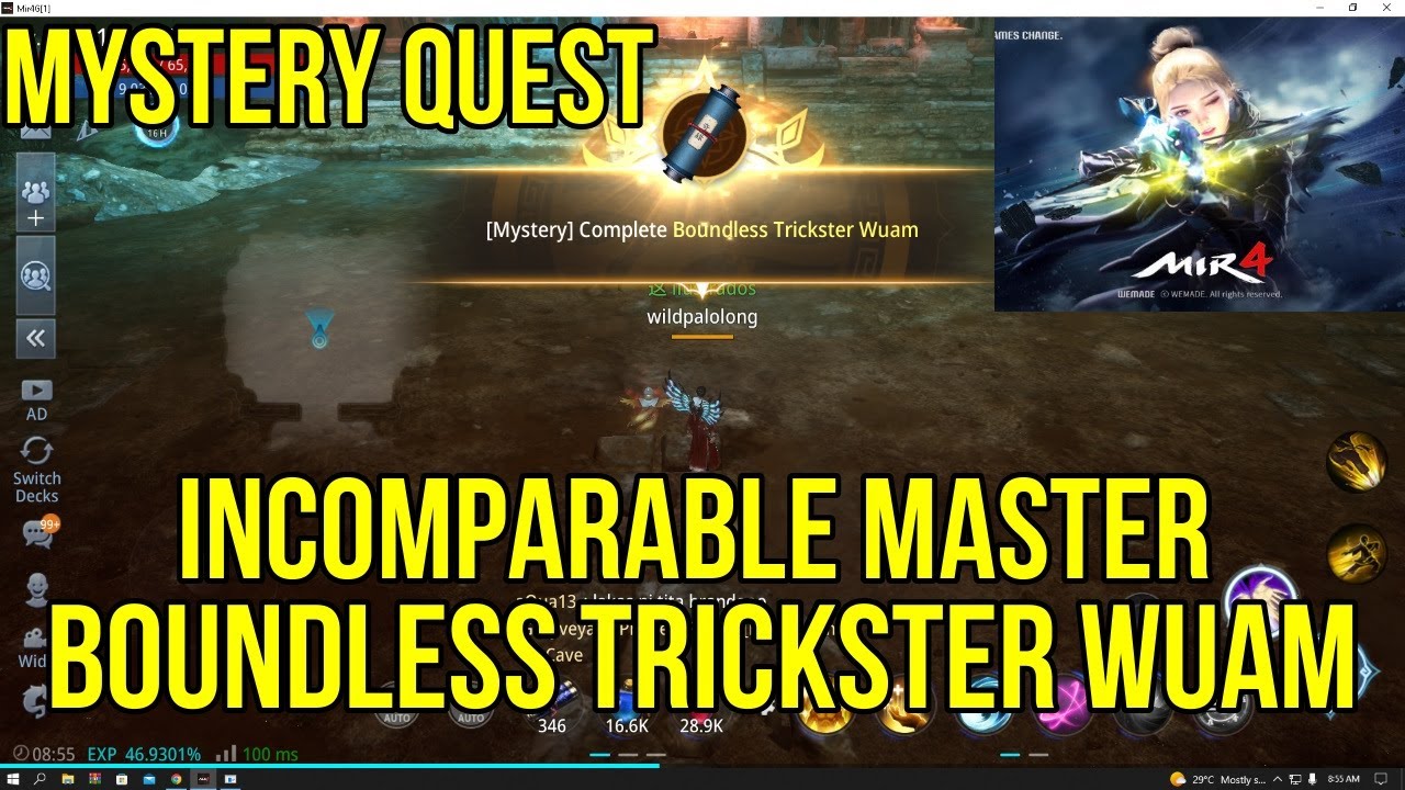 Mir4-Boundless Trickster Wuam-Complete Guide Mystery Quest (Incomparable Master)
