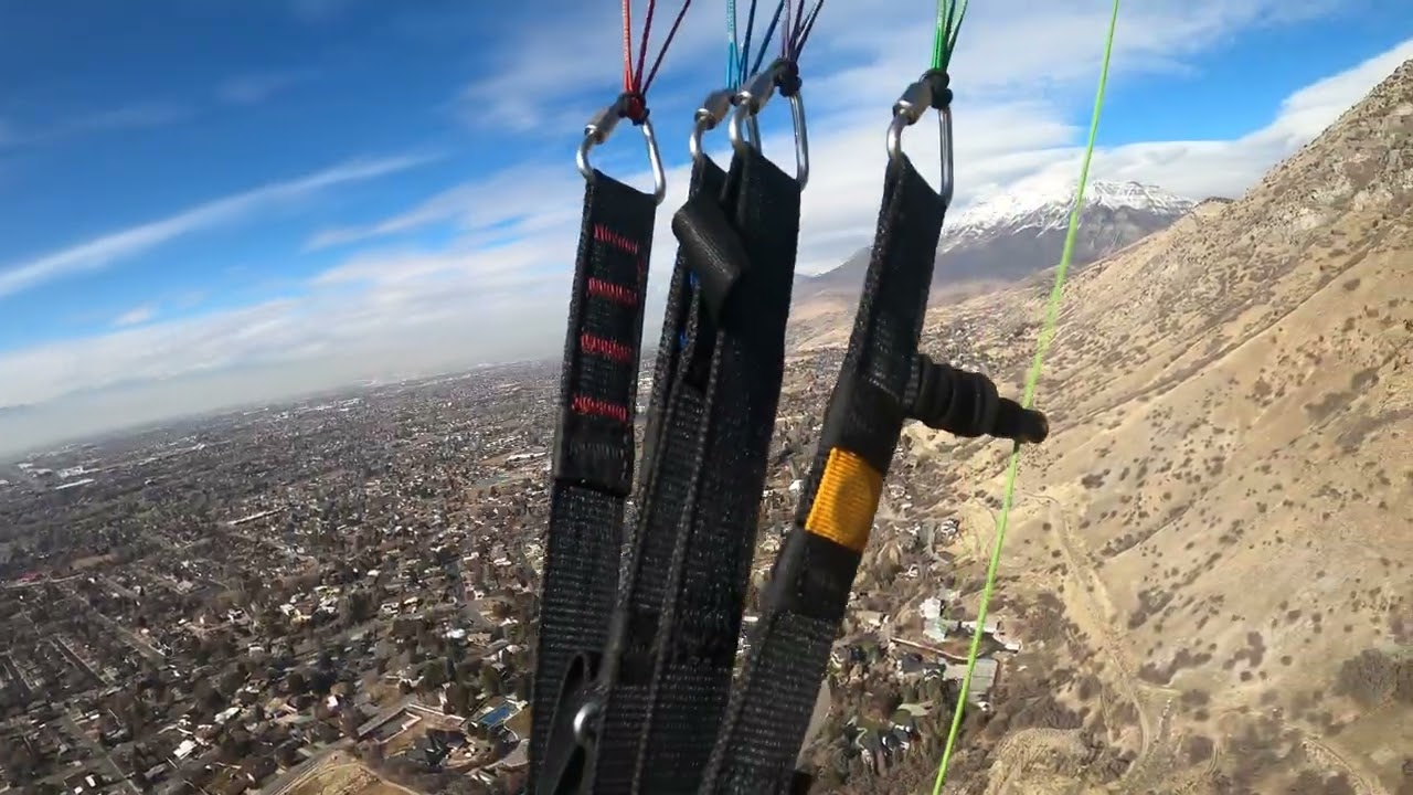 Raw footage paragliding rock canyon 