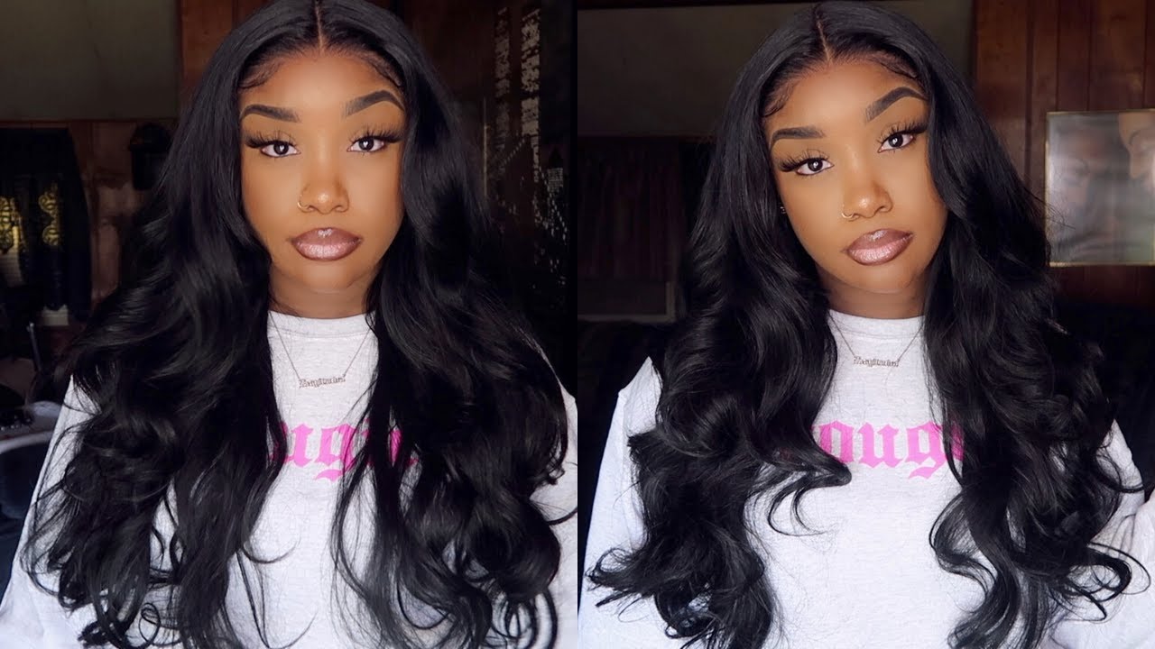 CRAZY !! SLAYING A SYNTHETIC 13X6 INVISIBLE HD TRANSPARENT LACE FRONTAL WIG BELLA  X SAMSBEAUTY.COM