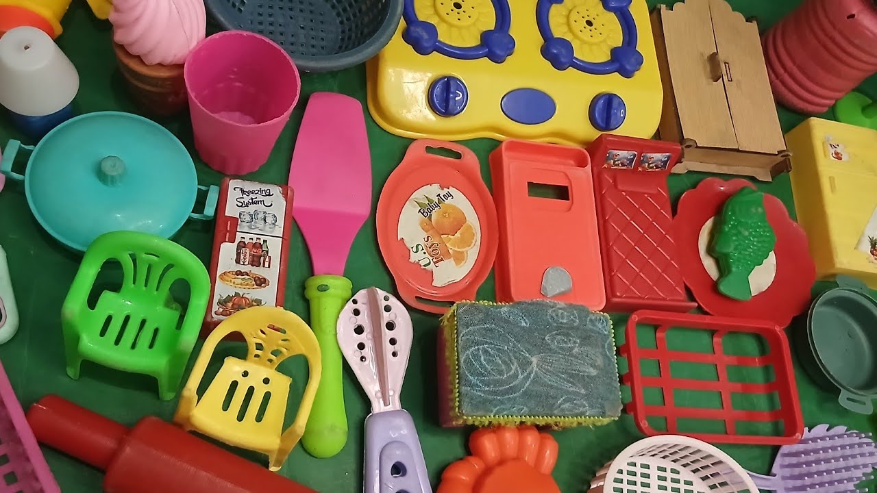 Satisfying with unboxing #colr full miniature barbie kitty kitchen colr set toys #asmr #video 😍 😋 