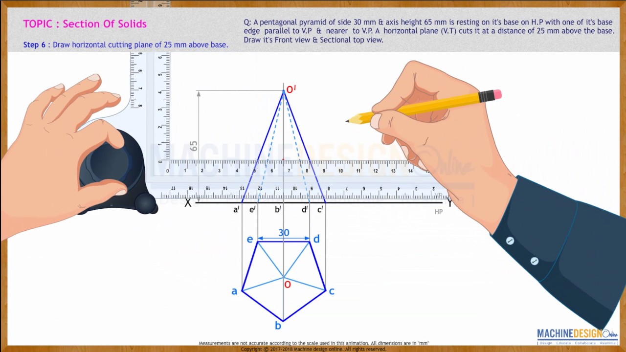 Section of solids: Pentagonal Pyramid digital version