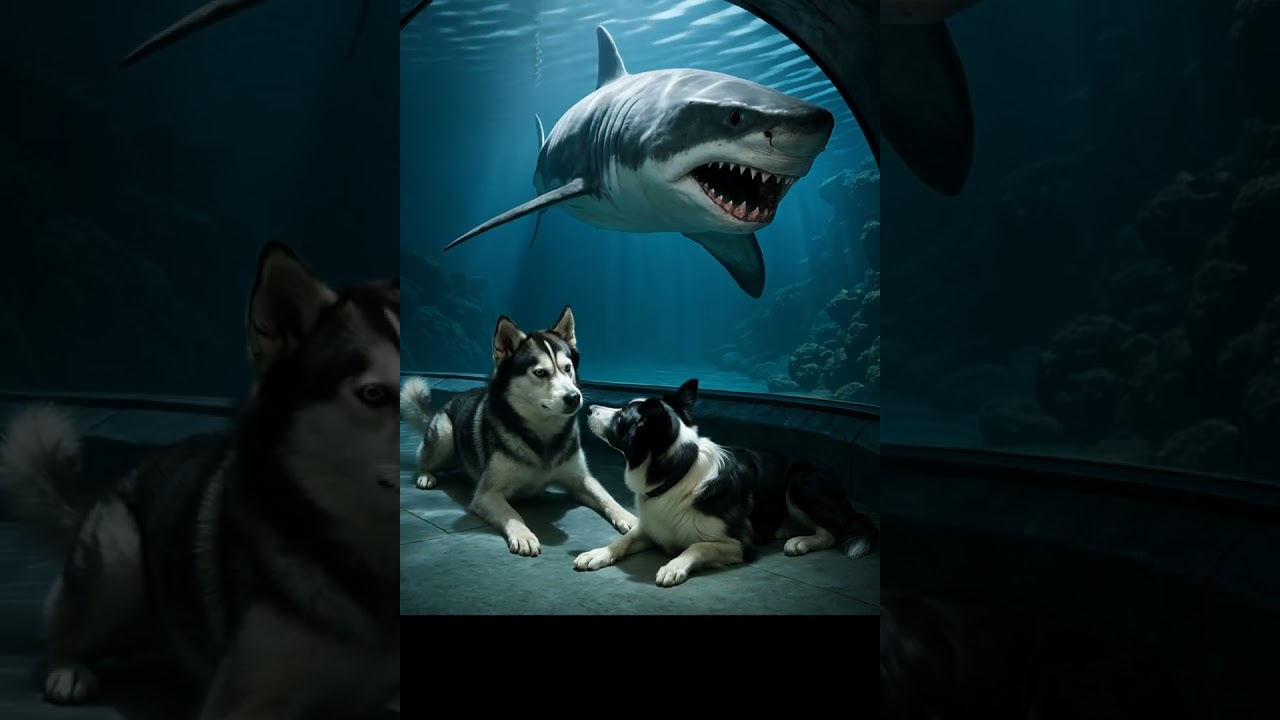 👉 Husky spots a shark and completely freezes &mdash; even his tail&rsquo;s in shock! 😨 | SmartPaw Fun Daily Life