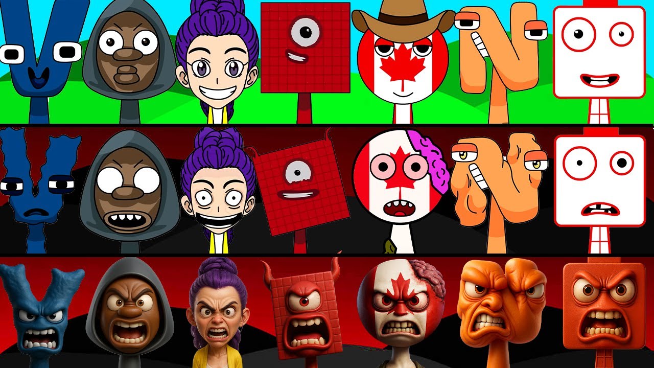 New Incredibox Sprunki OC Phase 1 to Phase 3 V Alphabet, Eleven numberblocks, One Thausand, N, Rumi