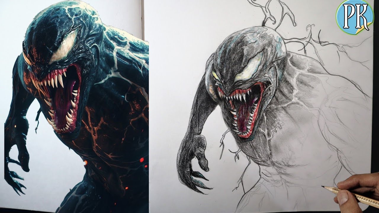 How to draw venom || In  simple ways || step by step