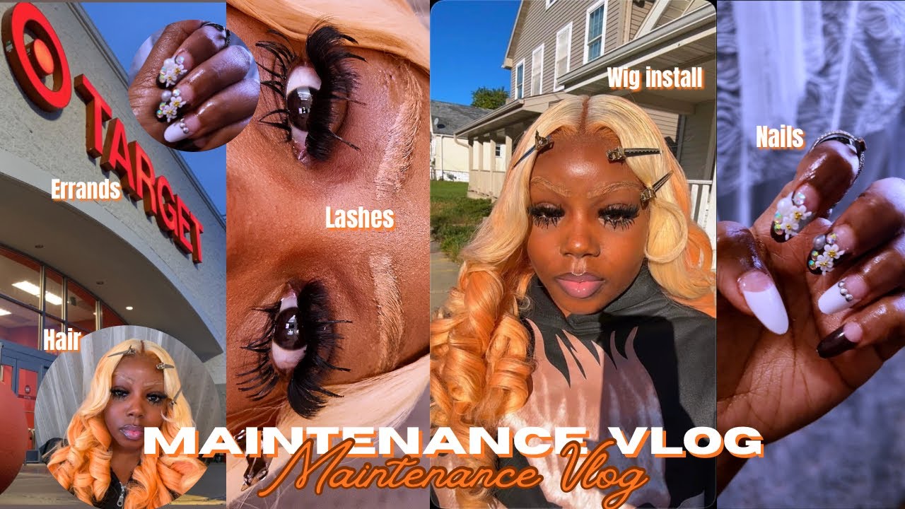 At-home MAINTENANCE VLOG | hair + lashes + nails+ dilly dallying + 