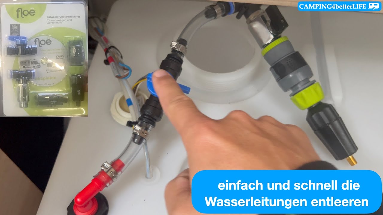 Wasserleitungen im Wohnwagen bzw. Reisemobil frostsicher entleeren I Einbau Floe-System