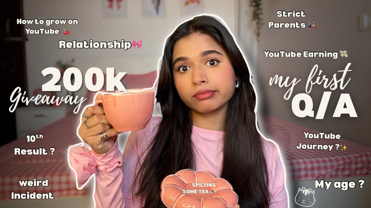 My First Q&A video ⋆˚𝜗𝜚˚⋆| 200K special Giveaway ☁️ | 200K Subscribers | Anshvirpandit ⋆｡‧˚ʚ🍓ɞ˚‧