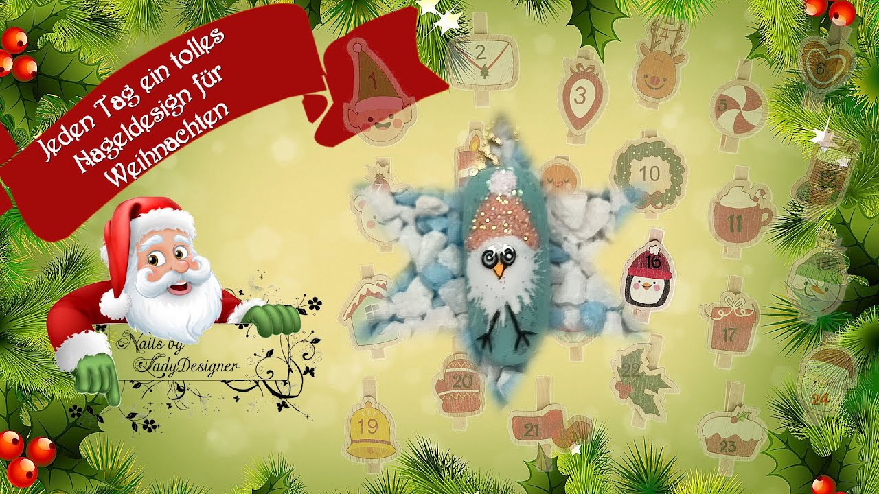 Tür 16 - Adventskalender 2025 - Piepmatz mit Mütze / NailsbyLadyDesigner