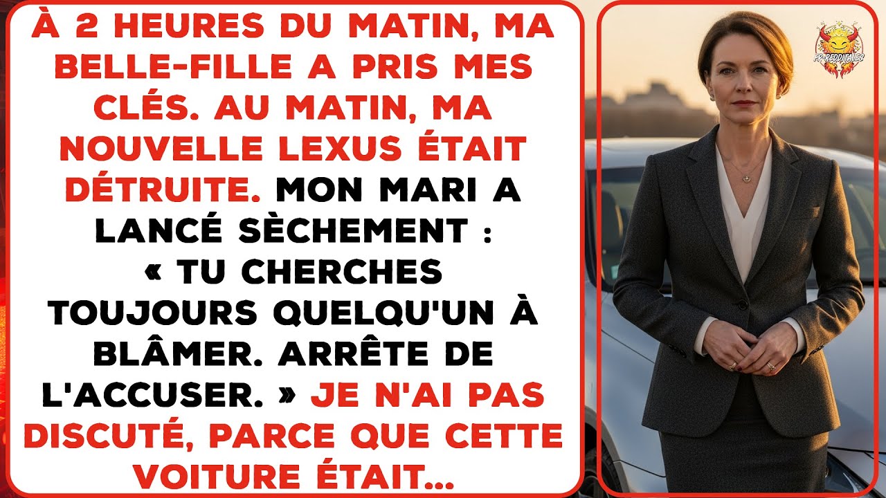 À 2 heures du matin, ma belle-fille a pris mes clés. Au matin, ma nouvelle Lexus était détruite.