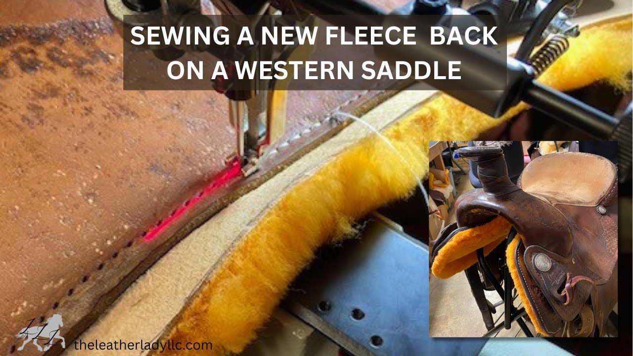SADDLE REPAIR - REPLACING & SEWING A NEW FLEECE  On A Western Saddle. On My Techew 5100 Machine
