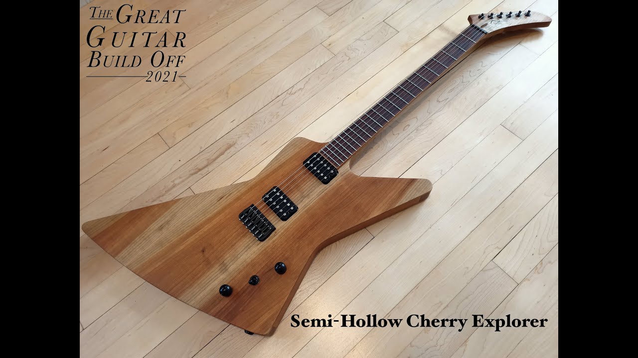 Semi Hollow Cherry Explorer Guitar Build