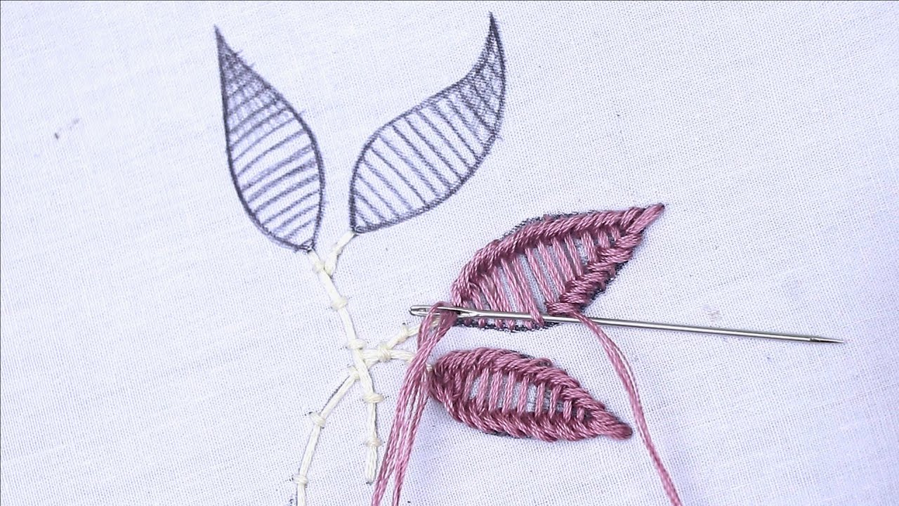 🌺 Luxury Hand Embroidery Techniques for Beginners | Hand Embroidery Leaf Design for Home Decor
