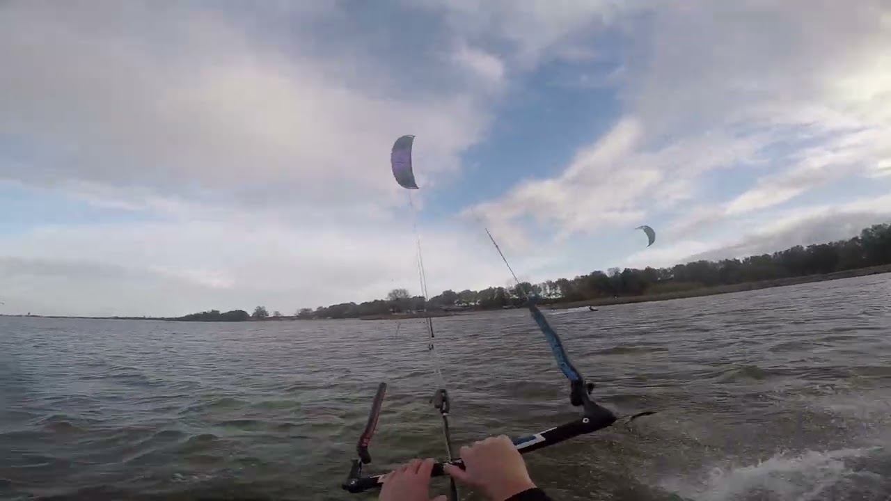 Kiten met Gopro bij strand Horst  11 11 2024
