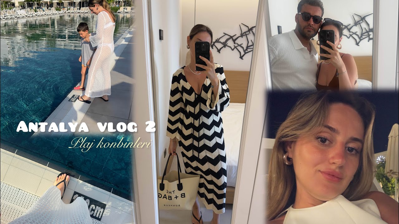 TATİL VLOG 2 || PLAJ KOMBİNLERİ || AQUA PARK || HERŞEY DAHİL OTEL TATİLİ || AKŞAM YEMEĞİ || #vlog 