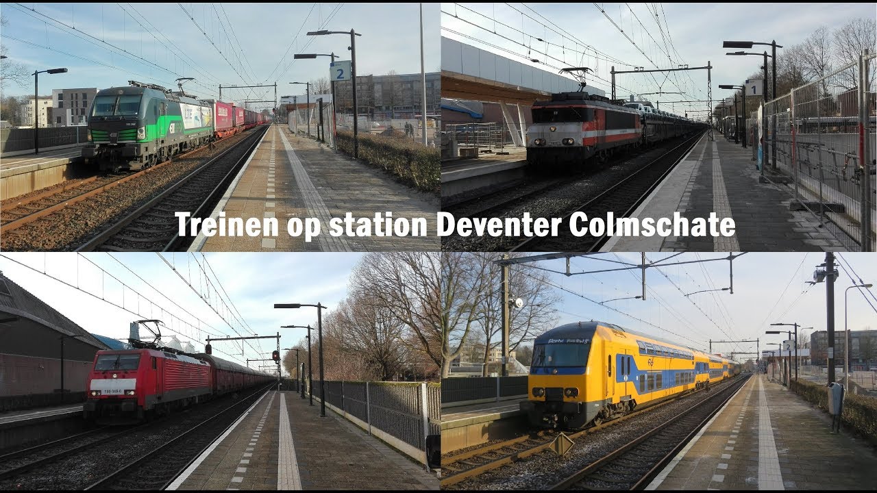 Treinen op station Deventer Colmschate!