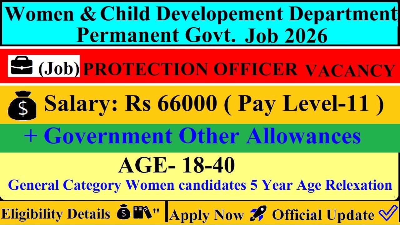 🏳&zwj;🌈🎯Women & Child Development Dept.👩&zwj;👧&zwj;👦Permanent 🎯Govt Jobs 2025📢Official Vacancy Update📑WCDGovtJob