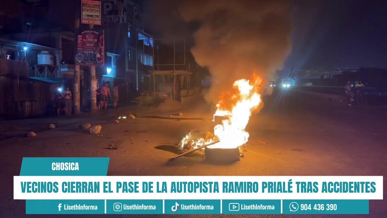 VECINOS CIERRAN EL PASE DE LA AUTOPISTA RAMIRO PRIALÉ TRAS ACCIDENTES